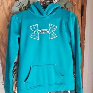 Under Armour Teal Hoodie with White Logo Accent